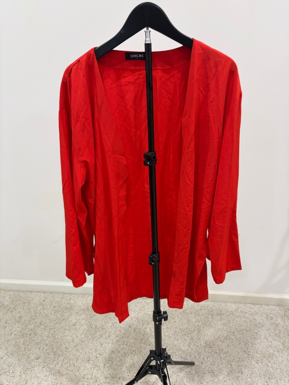ChicMe Red Open Front Cardigan